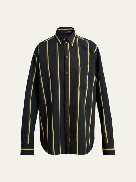 Proenza Schouler Alia Stripe Button-Front Top