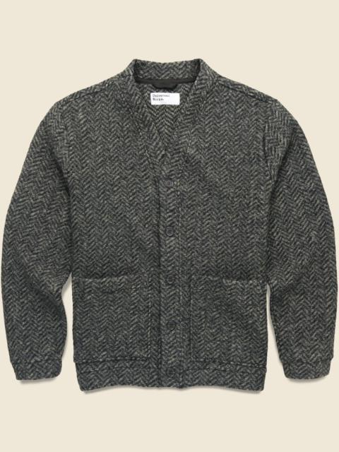 Universal Works Raven Fleece Advance Cardigan - Olive