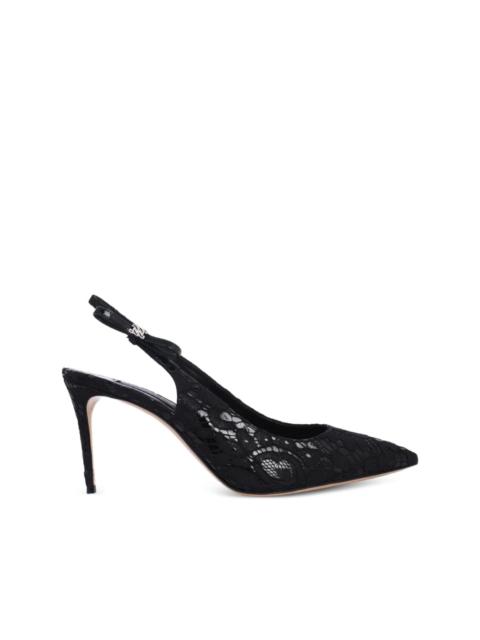 CASADEI Chanel Liber Tiff lace slingback pumps