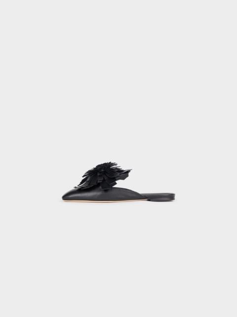 A.W.A.K.E. MODE TIM OPEN TOE SHOES WITH POM-POMS BLACK