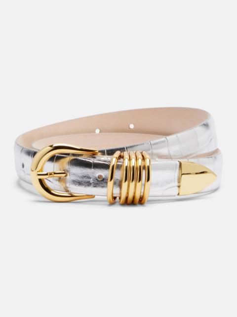 DÉHANCHE Hollyhock croc-effect mirrored leather belt