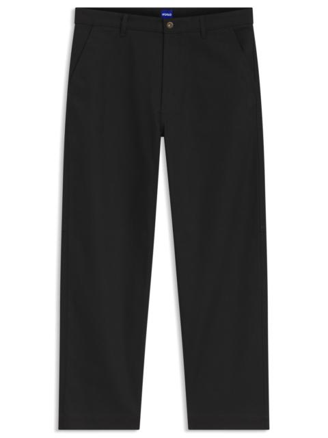 HUGO BAGGY-FIT TROUSERS IN STRETCH-COTTON CANVAS