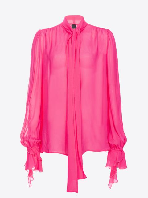 PINKO BLOUSE WITH BOW AND RUCHING