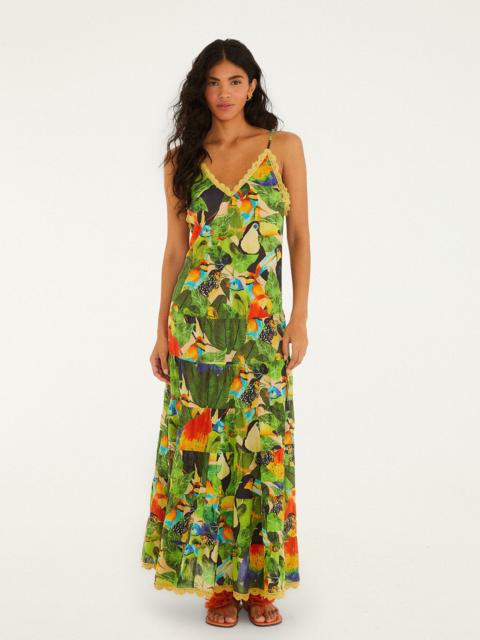 FARM RIO Bird Leaves Long Dress