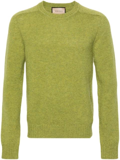 GUCCI logo-embroidered wool jumper