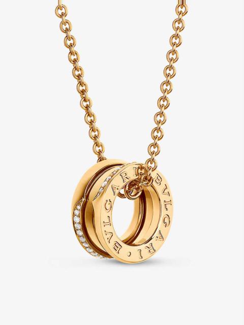 B.zero1 18ct yellow-gold and 0.14ct brilliant-cut diamond pendant necklace