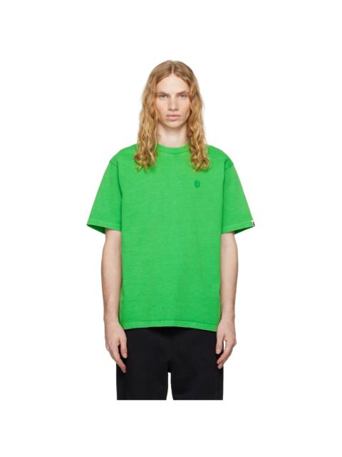 A BATHING APE® Green Ape Head One Point Garment Dyed T-shirt