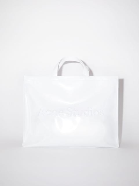 Logo shoulder tote bag - White