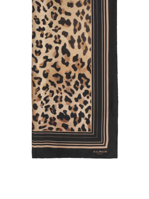 Balmain Leopard print silk scarf