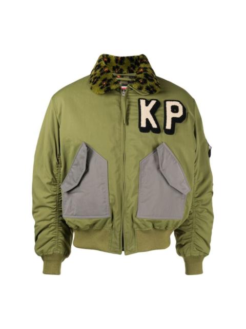KENZO logo-embroidered bomber jacket