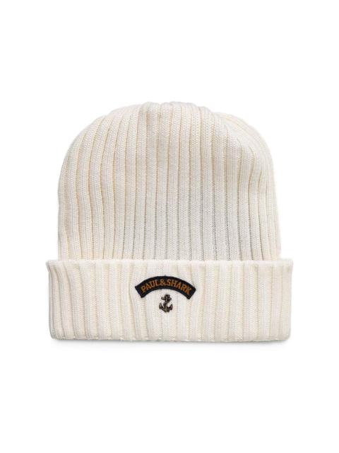 logo-appliqué beanie hat