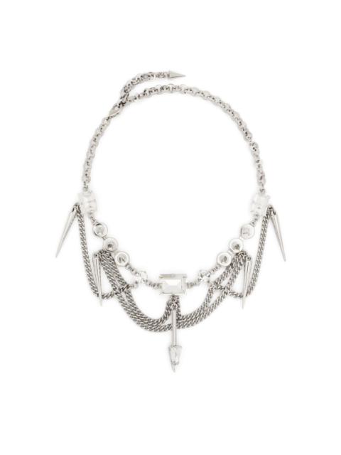 Alessandra Rich crystal-embellished spike necklace