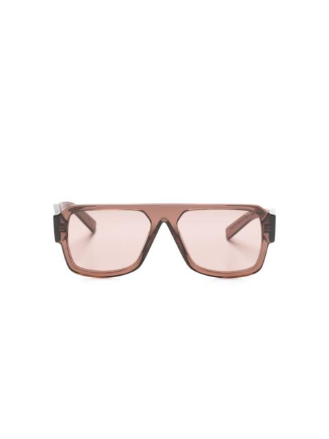 transparent pilot-frame sunglasses