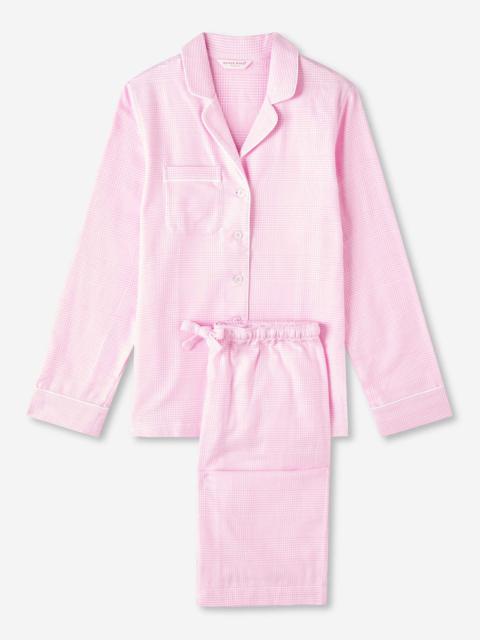 Derek Rose Women's Pyjamas Kelburn 32 Brushed Cotton Pink