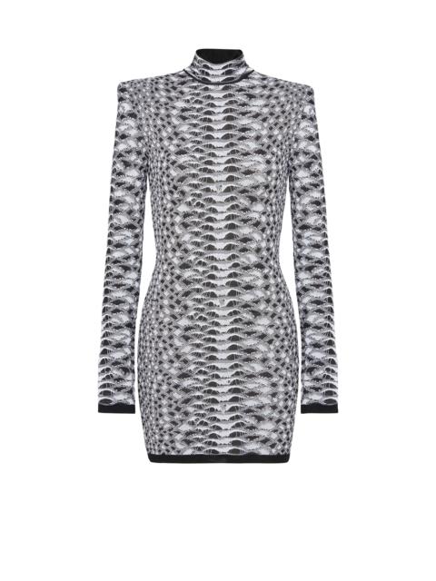 Balmain Short snakeskin textured knit dress