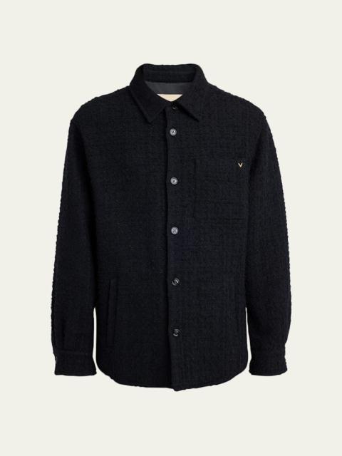 Valentino Men's Cotton Boucle Tweed Overshirt