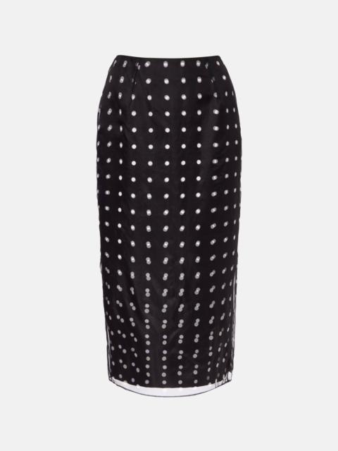 EMILIA WICKSTEAD Bethan polka-dot silk taffeta pencil skirt