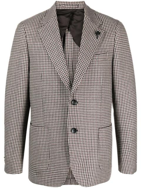 LARDINI houndstooth-pattern wool blazer