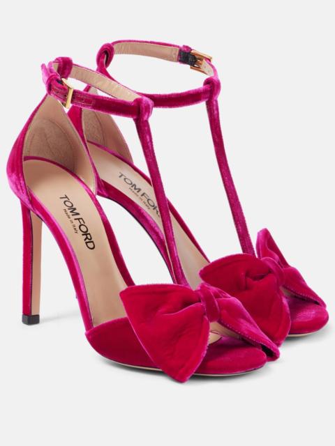 TOM FORD Brigitte bow-detail velvet sandals