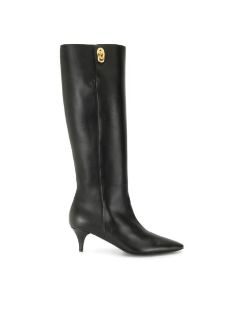 knee-length heeled boots