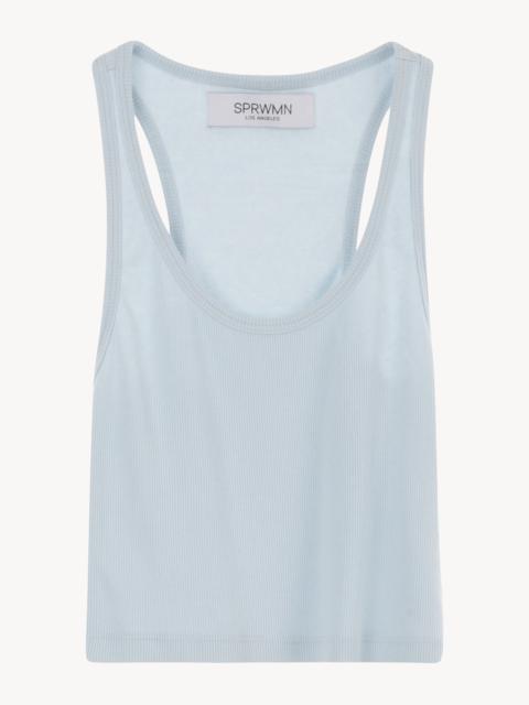 BABY BLUE CROPPED RIB TANK