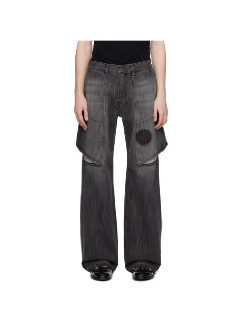 JiyongKim Gray Layered Jeans