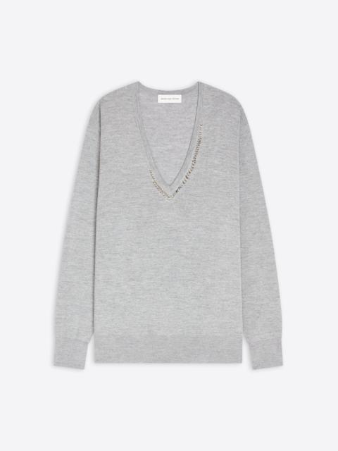 Dries Van Noten EMBROIDERED MERINO SWEATER