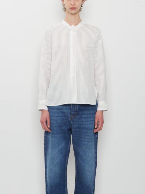 MARGARET HOWELL Fine Cotton Shadow Stripe Collarless Shirt