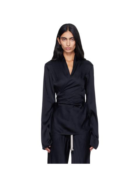 Rick Owens Black Tower Laura LS Blouse