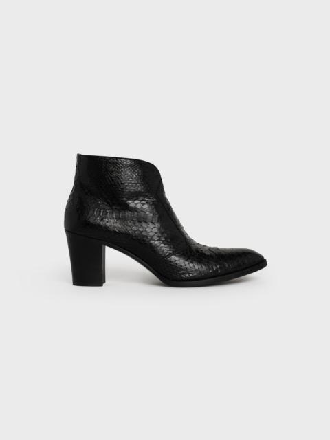 CELINE CELINE PAGES CROPPED ZIPPED BOOT  IN  SHINY PYTHON