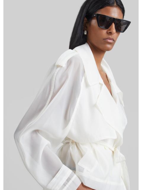 The Frankie Shop Asola Sheer Short Trench - Ivory