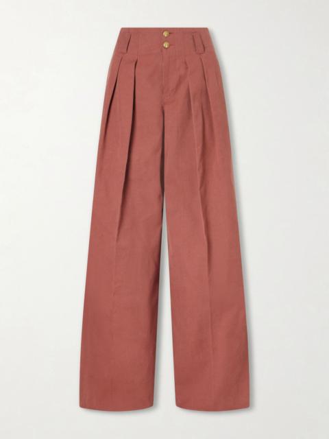 Chloé Cotton wide-leg pants Red