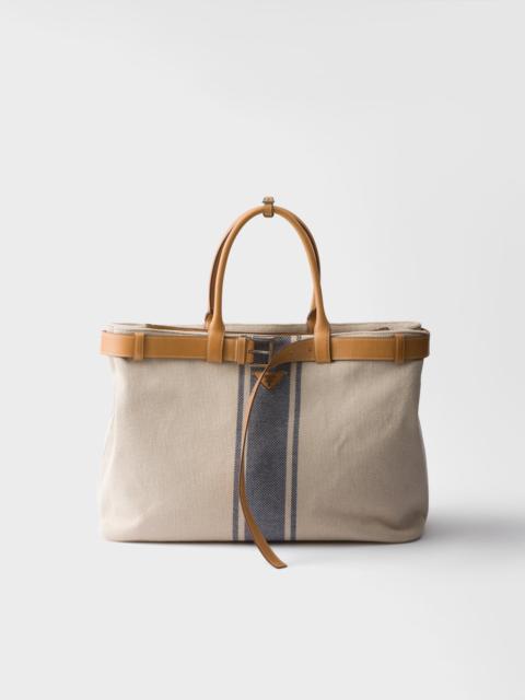 Prada Prada Buckle canvas and leather bag