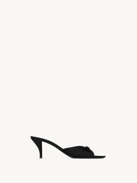 SAINT LAURENT JERRY MULES IN SATIN CREPE AND RHINESTONES