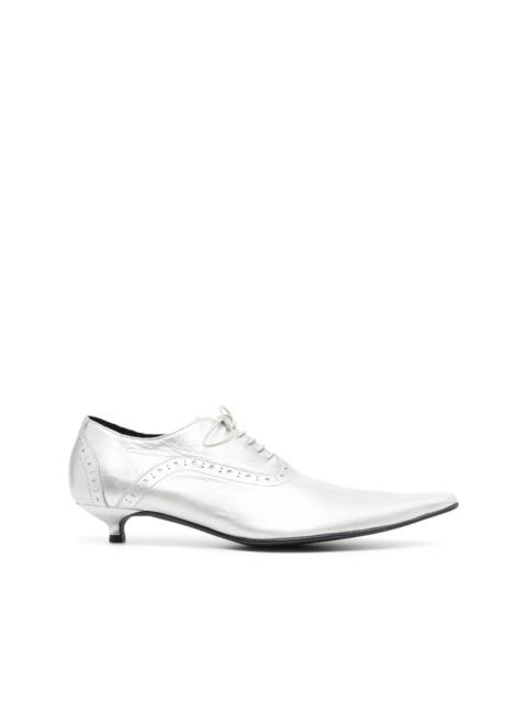 Comme Des Garçons metallic-effect lace-up oxford shoes