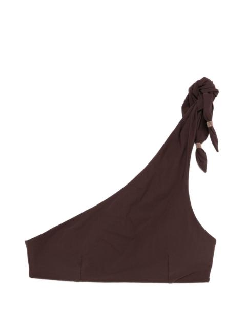 Brunello Cucinelli knot one-shoulder bikini top