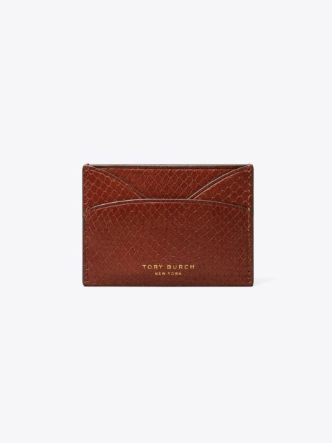 TORY BURCH Romy Snake-Embossed Flat Card Case