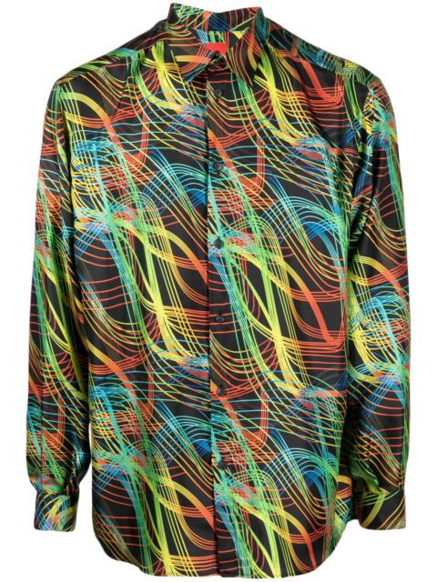 Ferrari abstract-pattern silk shirt