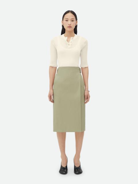 Bottega Veneta Cotton Twill Midi Skirt
