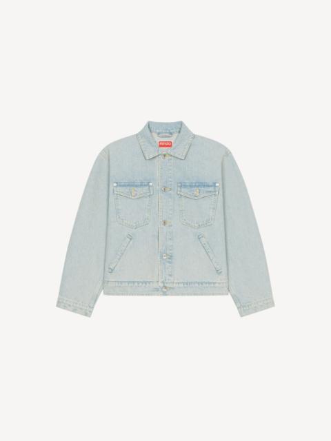 KENZO 'BOKE FLOWER' embroidered denim trucker jacket