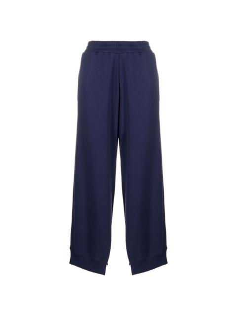 ankle-slit wide-leg trousers