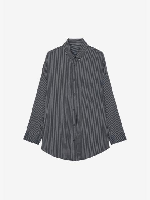 The Frankie Shop Lioris Oversized Shirt - Black/White Stripe