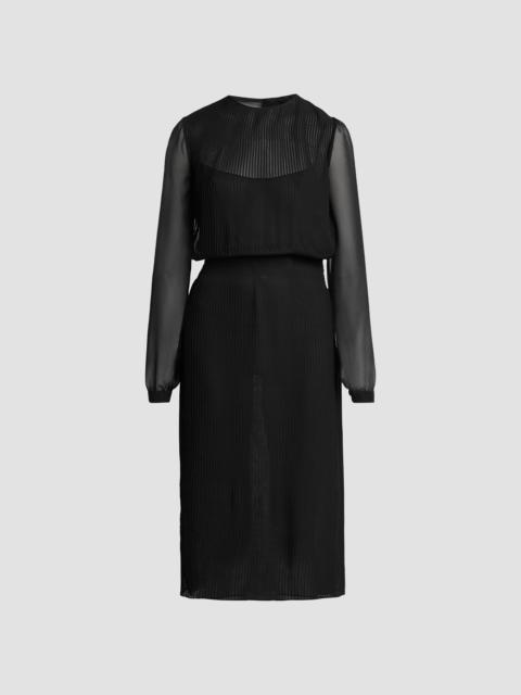 TOM FORD Women's Sheer Stripe Blouson Midi Dress - Black
