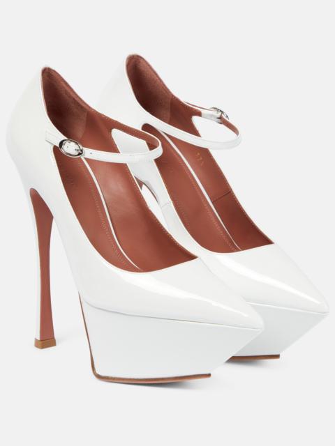 Amina Muaddi Yigit patent leather platform pumps