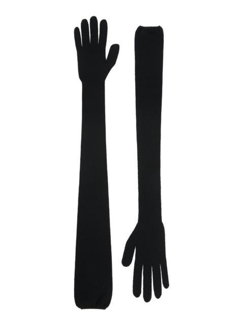 KHAITE Dijon Merino Wool Gloves black