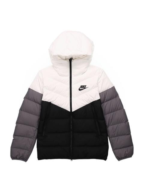 Nike Nike Sportswear NSW Down Fill Colorblock Casual Sports Hooded Jacket Down Jacket Black White CU0226-