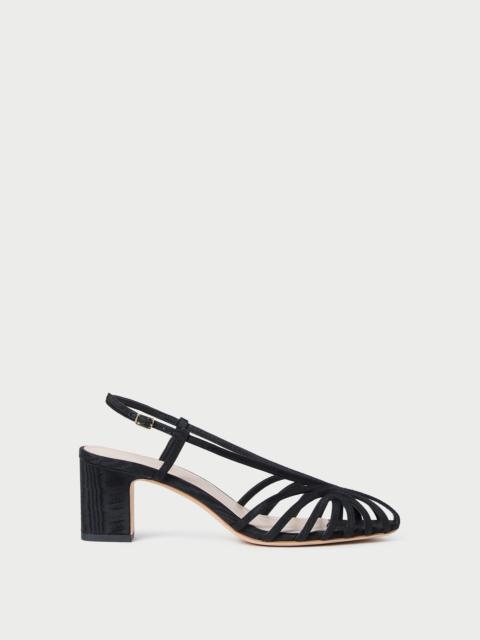 LOEFFLER RANDALL Priscilla Black Moiré Heeled Sandal