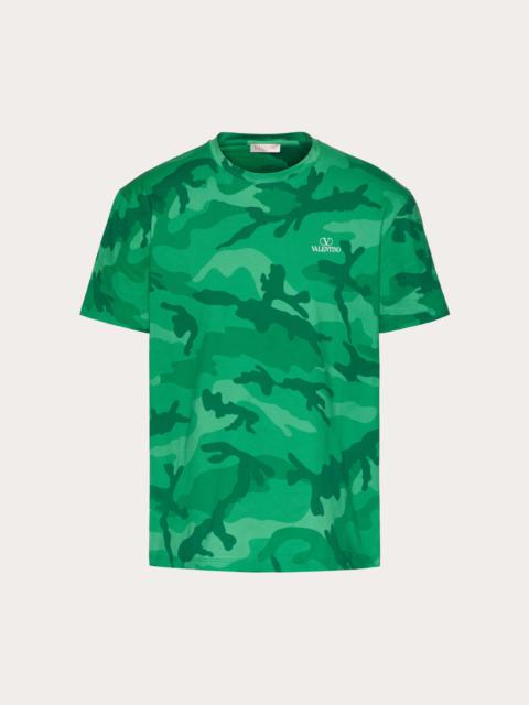 CAMOUFLAGE PRINT COTTON T-SHIRT