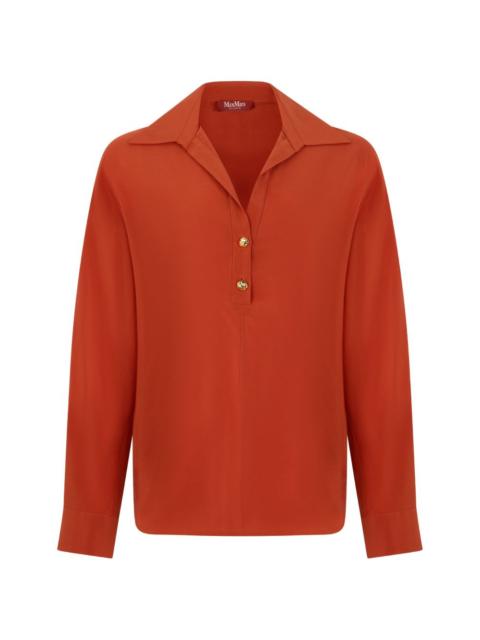 Max Mara button-placket long-sleeve blouse