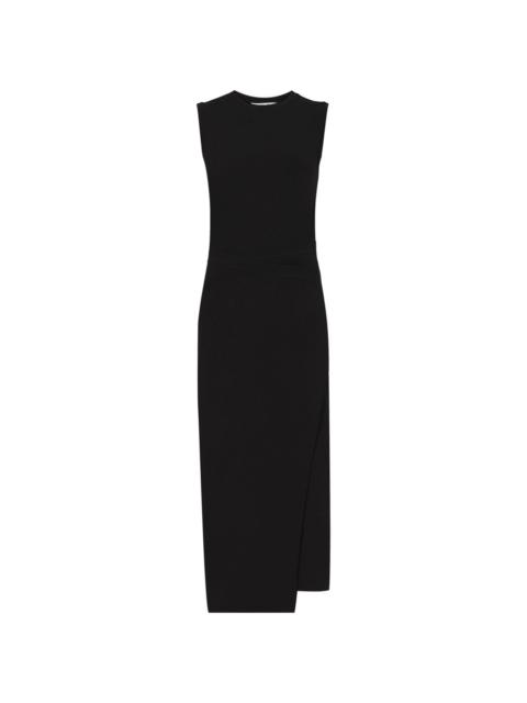 asymmetric jersey midi dress